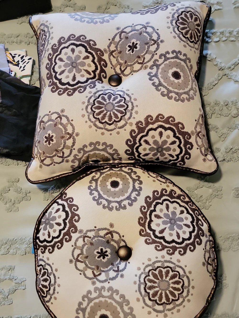 Better Homes And Gardens Decorative Throw Pillows in Cream, Brown, Gray